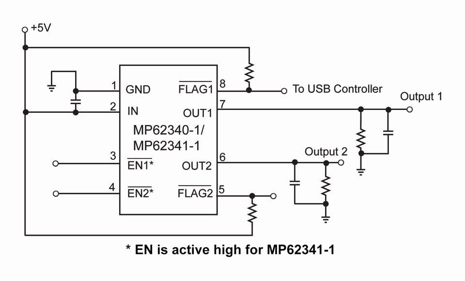 MP62341 | 3.3V/5V, Dual-Channel 1A Current-Limited Power 