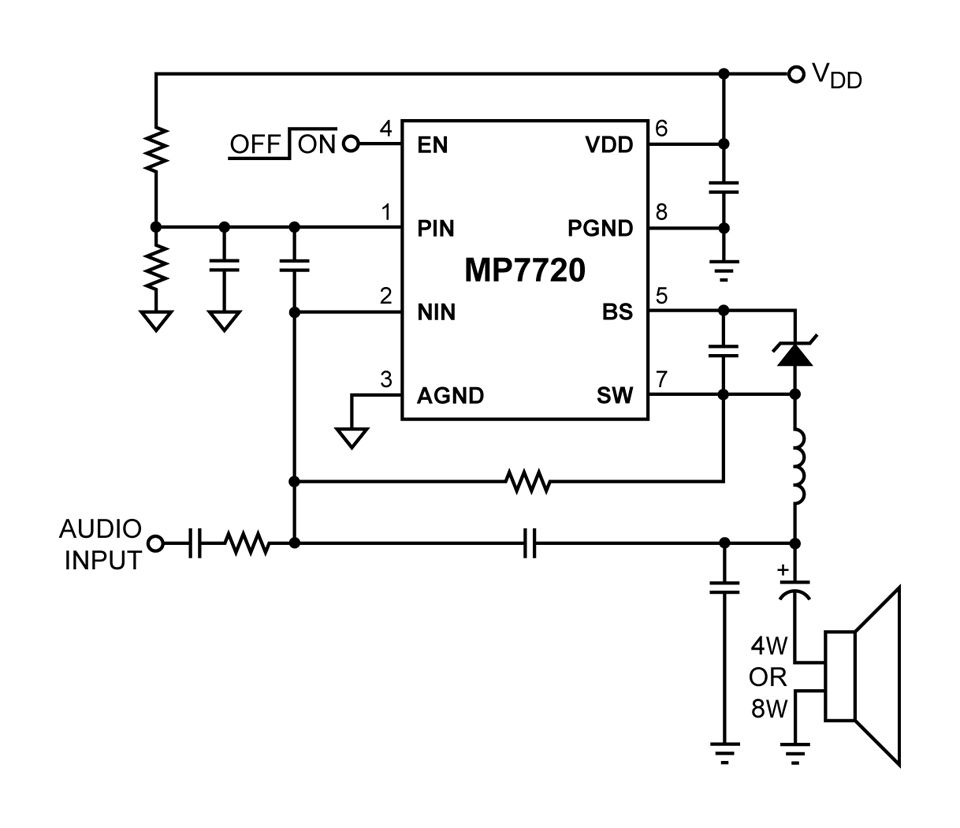 Mp7747 20w Class D Mono Single Ended Audio Amplifier Mps