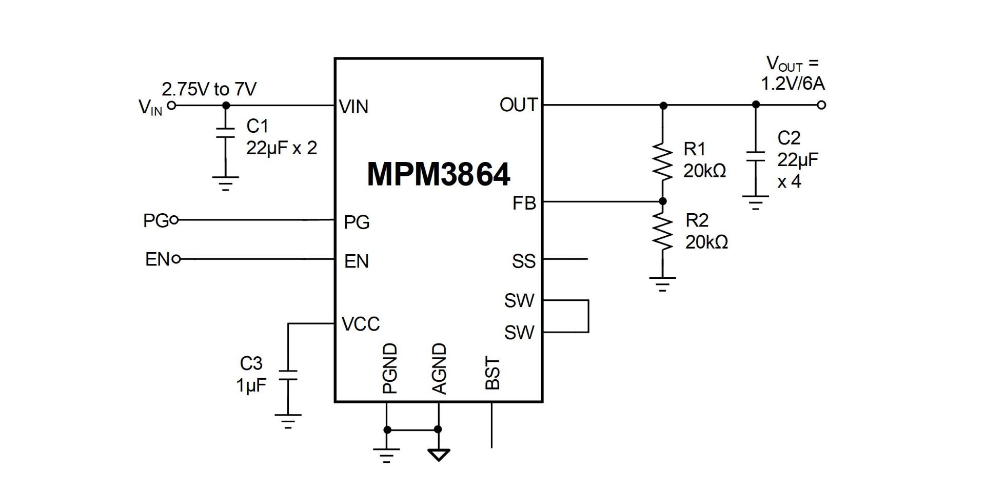 MPM3804 | 0.6A, 5.5V, Synchronous Step-Down Regulator with 