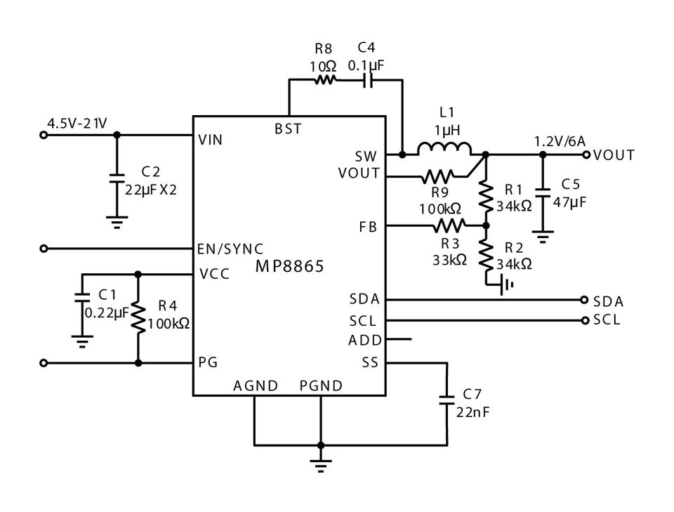 Mp8869 High Efficiency 12a 17v Synchronous Step Down Converter