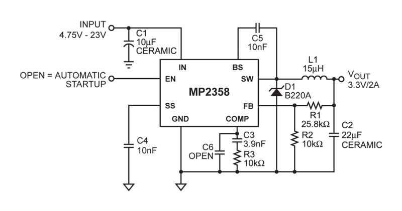 MP2358 | 2A, 23V, 370KHz Step-Down Converter | MPS
