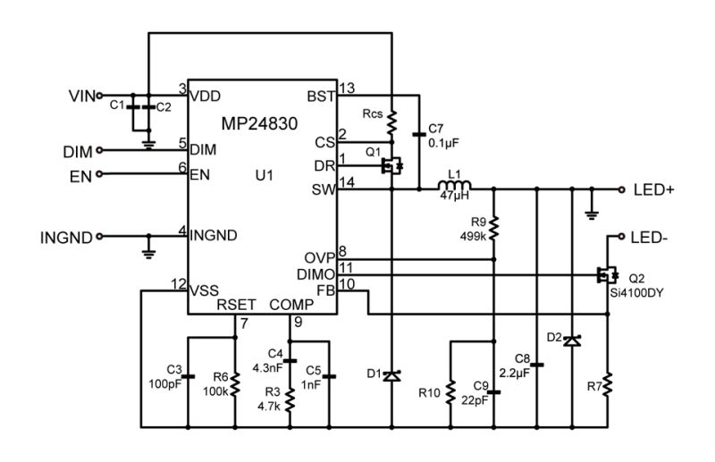 MP24830 | Backlight Drivers (WLED) | Partial Power Buck-Boost WLED 