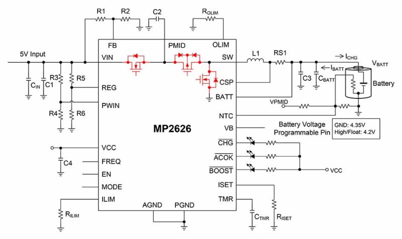 MP2626 | USB-Compliant Single Cell Li-ion Switching Charger with USB-OTG  Boost | MPS