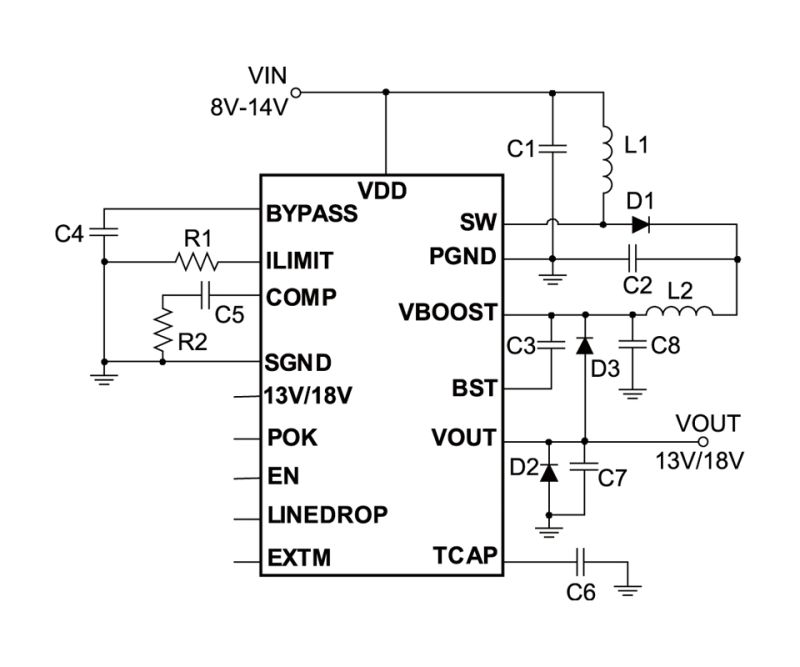 MP8125 | 8～14V、550mA、LNB電源および制御電圧レギュレータ | MPS