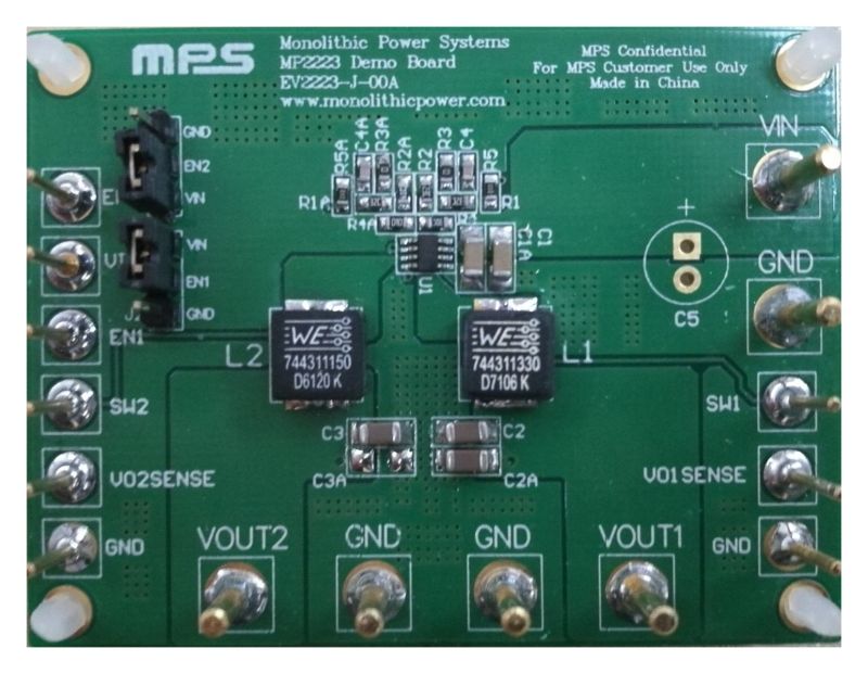 EV2223-J-00A | Dual Channel 3A/2A, 18V, 540kHz Synchronous, Step-Down  Converter In a 8-Pin TSOT 23 | MPS