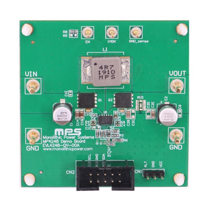 EVL4248-QV-00A | 36V, 140W, Buck-Boost with Integrated Low-Side MOSFETs,  Supports High-Side Current Sense and I2C Evaluation Board | MPS