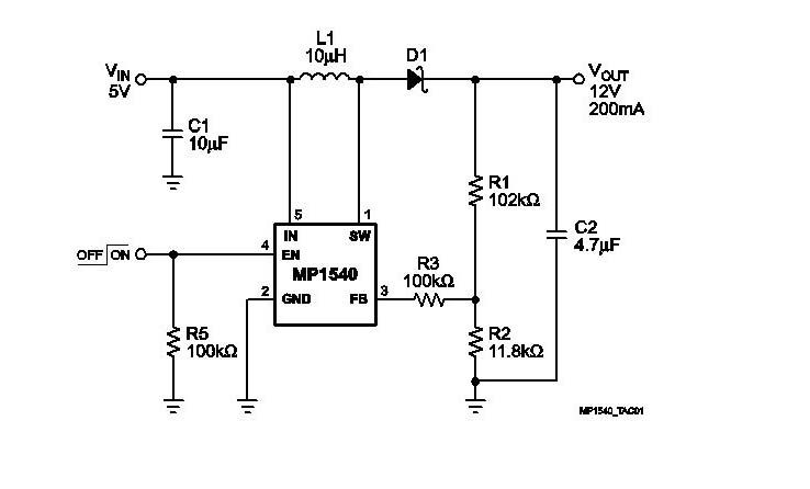 MP1540 | 1.3MHz, 18V Step-Up Converter | MPS