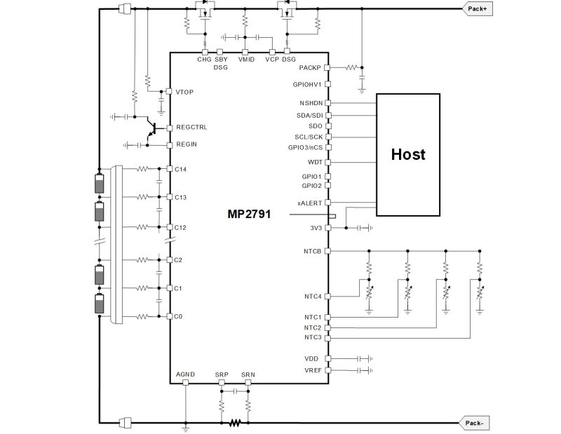 MP2791 | 7-Cell to 14-Cell, High-Accuracy Battery Monitor and Protector ...