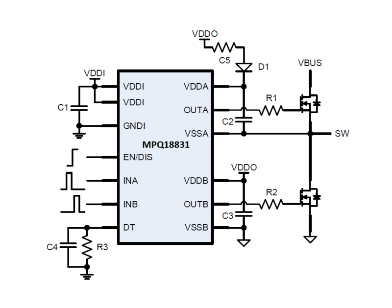 MPQ18831 | Automotive, Isolated, Dual-Input Half-Bridge Gate Driver | MPS