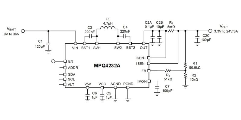 MPQ4232A-AEC1 | 36V, 6A Buck-Boost Converter With Four Integrated ...