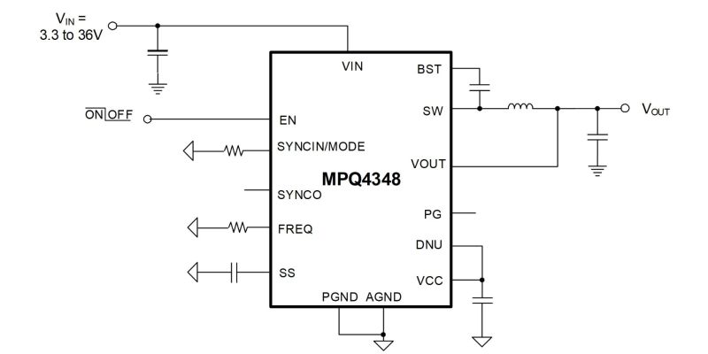 MPQ4348-AEC1 | 36V, 5A, Ultra-Low Quiescent Current, Synchronous Step ...