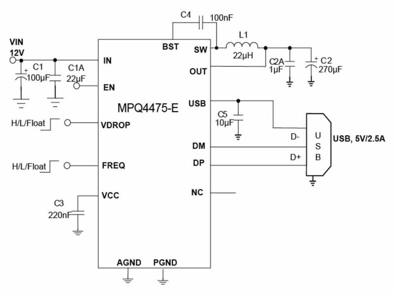 MPQ4475-E-AEC1 | 36V, 2.5A, Frequency Selectable, Step-Down Converter ...