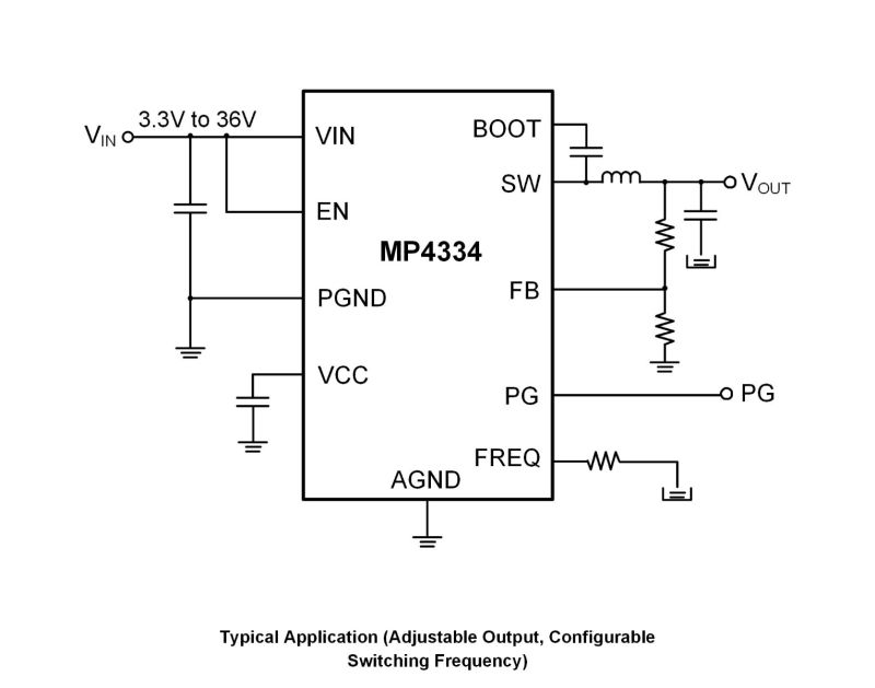 MP4334 | 36V, 0.5A to 4A, Low Quiescent Current, Synchronous Step