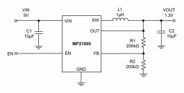 MP21600 | 0.6A, 5.5V, 2.2MHz, Synchronous Step-down Converter with 11µA ...