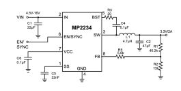 その他 moa MP2234 ソフトスタート付き、軽負荷モード搭載、高効率、2A、16V