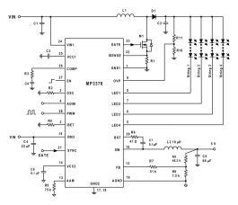 MP3378 | 4-Channel WLED Controller And High Efficiency Buck Converter | MPS