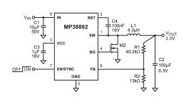 MP38892 | 6A, 42V, 420KHz Step-Down Converter with