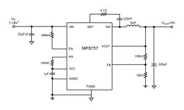 MP8757 | 7A, 5-18V, COT Synchronous Step-down Converter with PG | MPS