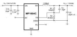 MP1604 | 5.5V, 4A, Synchronous Step-Down Converter with Low