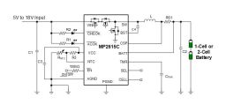 MP2615C | 2.1A, 1- or 2-Cell Li-ion Battery Charger with
