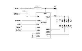 MP3318 | 3-Channel, 38V VOUT, Linear/Exponential Dimming Step-Up WLED ...
