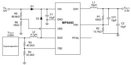 MP5493 | 36V, 0.6A, 550kHz, Synchronous Buck Supercapacitor Charger and ...