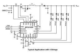 MPQ3359A-AEC1 | 1-/2-/3-/4-Channel, Max 150mA/Ch Boost WLED
