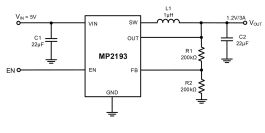 MP2193 | 3A, 2.5V to 5.5V, Synchronous Step-Down Converter with 25μA IQ ...