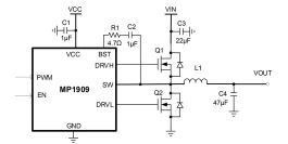 MP1909 | 30V, 2.2MHz, 2A Half-Bridge Gate Driver in SOT583 Package | MPS